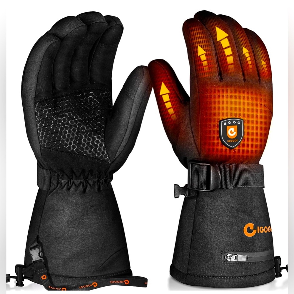 Heated Gloves for Men Women 7.4V Battery 22.2WH Rechargeable Heated Ski Gloves